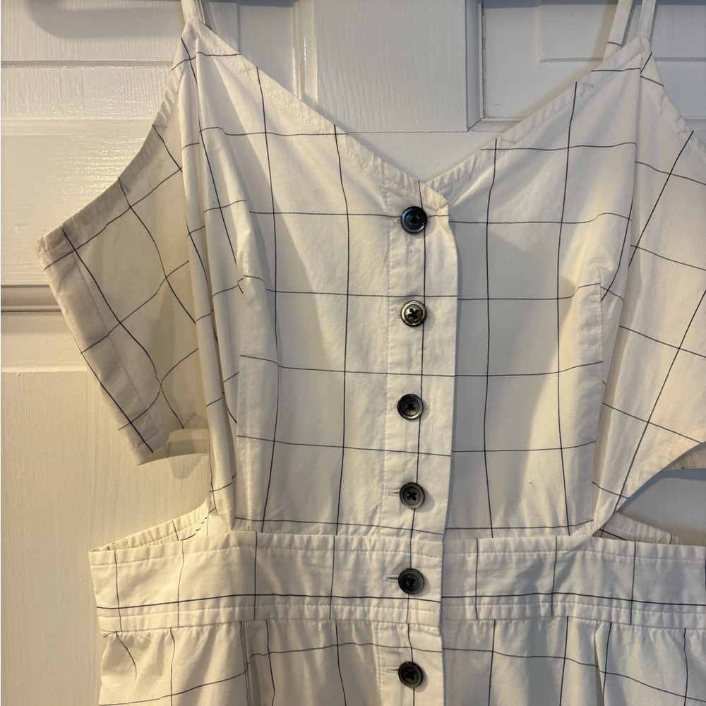 Madewell White and Black Patterned Dress